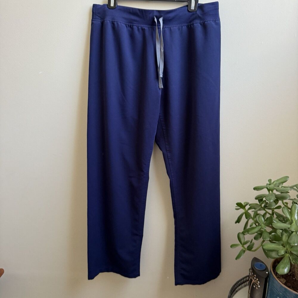 FIGS Scrub Pants Womens L Blue Technical Collection Straight Leg Drawstring